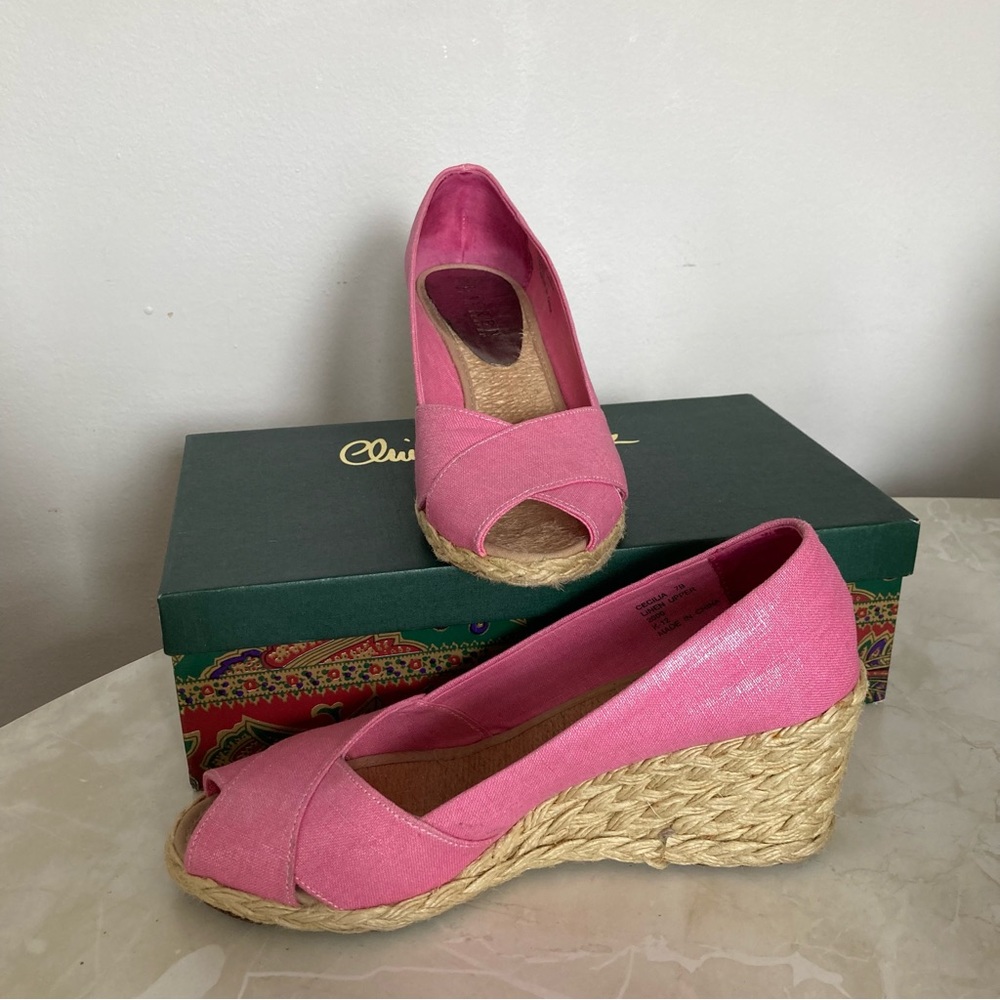 Pink Wedge Espadrille Shoes